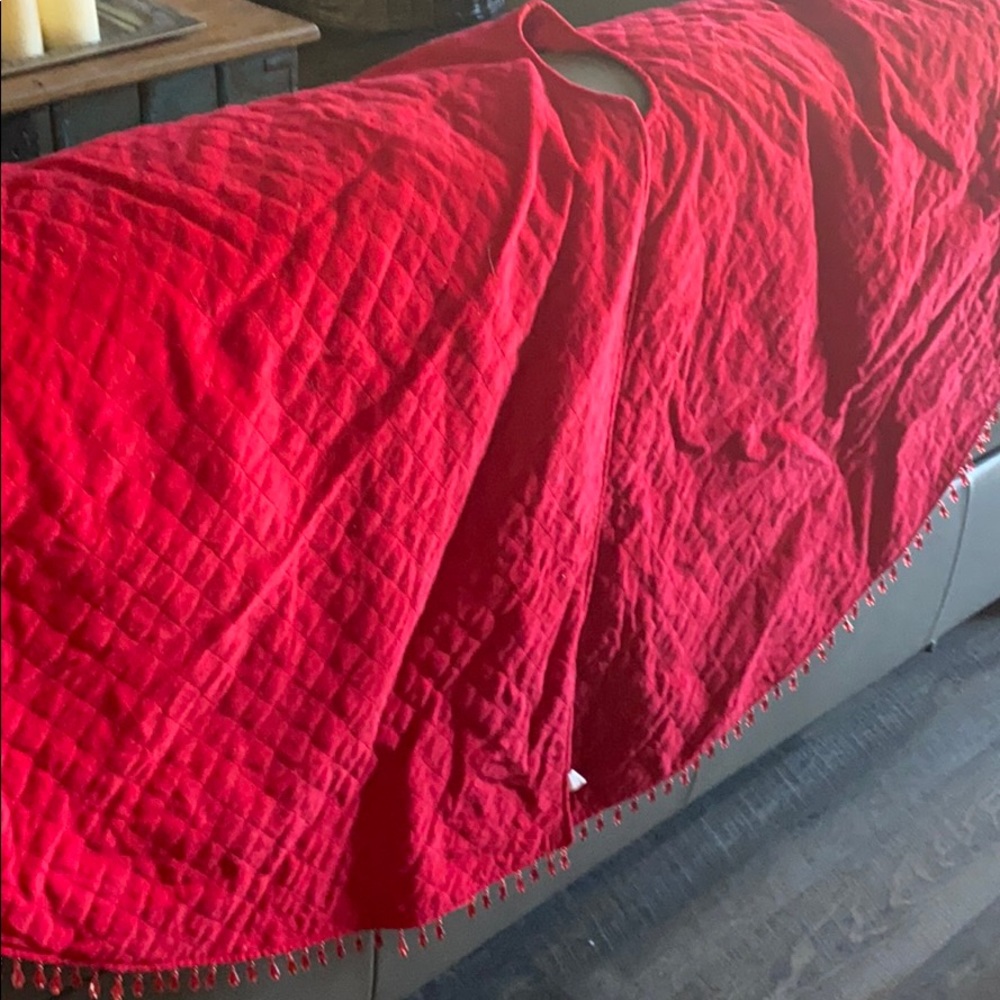 Christmas tree skirt beaded